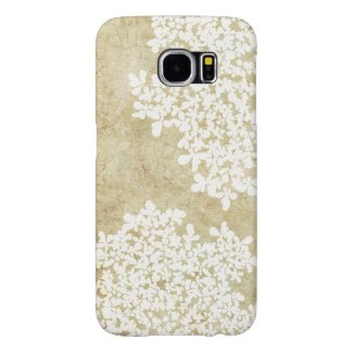 White Floral Vintage Samsung Galaxy S6 Cases