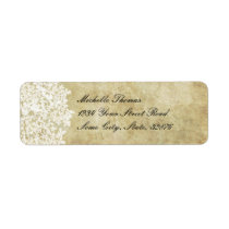 White Floral Vintage Wedding Address Custom Return Address Label