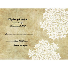 White Floral Vintage Wedding RSVP invitation