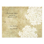 White Floral Vintage Wedding RSVP Invites
