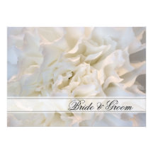 White Floral Wedding Flat Stationery Note Card Personalized Announcement