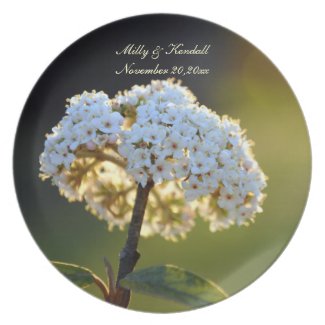 White Floral Wedding Keepsake Plate