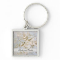 White Floral Wedding Keychain