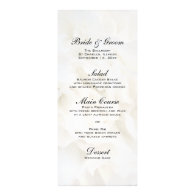 White Floral Wedding Menu Personalized Rack Card