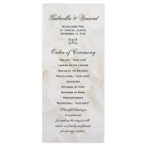 White Floral Wedding Program Customized Rack Card