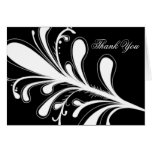 White Flourish Branch Thank You Blank Notecard cards