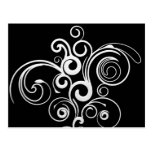 White Flourish Stylized Modern Postcard postcards