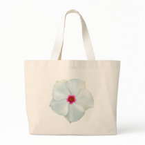 white flower canvas bag