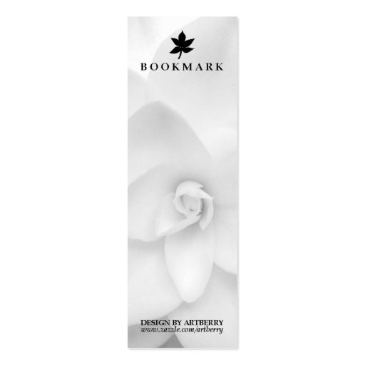 White Flower Bookmark Business Cards (back side)