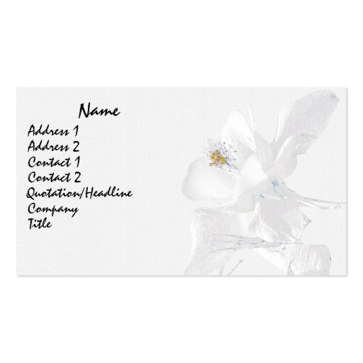 White Flower Business Card