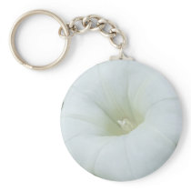 White Flower Center Keychain