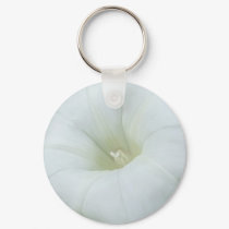 White Flower Center Keychain