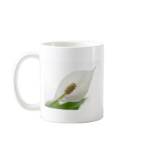 white flower coffee mug