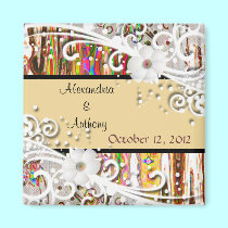 White Flower Corners magnets