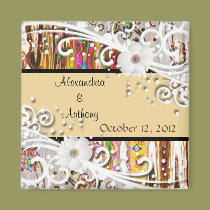 White Flower Corners magnets