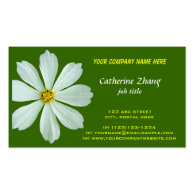 white flower green business card