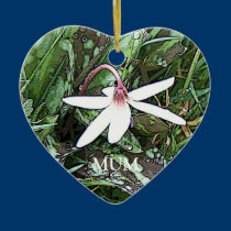 White Flower Heart Ornament ornaments