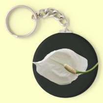 White flower keychains