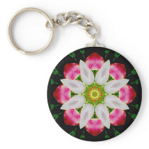 White Flower Keychain
