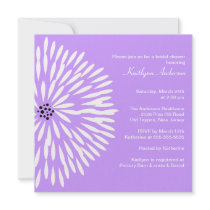 White Flower Lilac Spring Bridal Shower Invitation