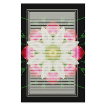 White Flower Lined Stationery