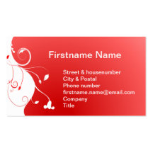 White flower on a lovely red background business card