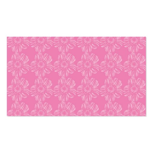 White Flower on Pink Card Business Card Templates (back side)