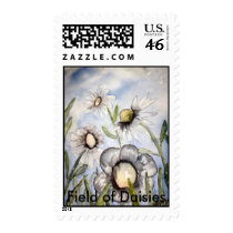 white flower painting, Field of Daisies postage by dereklovessheila white flower painting, Field of Daisies postage