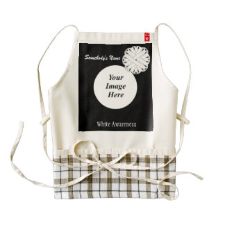 White Flower Ribbon Template Zazzle HEART Apron