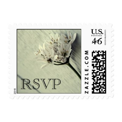 White Flower RSVP Save the Date Postage (SMALL) by indolilly