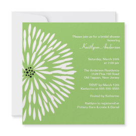 White Flower Sage Spring Bridal Shower Invitation invitation