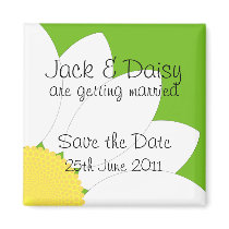 White Flower Save the Date Magnet magnets