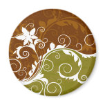 White Flower Silhouette Magnet