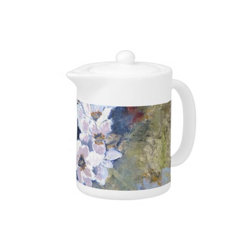 White Flower Teapot