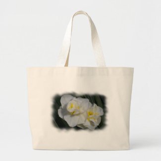 White Flower Tote Bag zazzle_bag