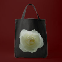 White Flower Tote Bag Red Rose Beach Tote Bags bags