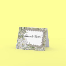 White Flower wedding Thank You notecards cards