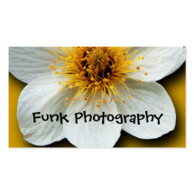 White Flower Yellow Bkgrd Business Card Template