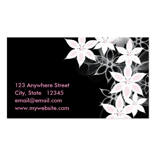 White Flowers Business Card (back side)