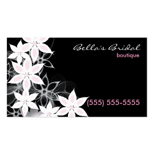 White Flowers Business Card (front side)