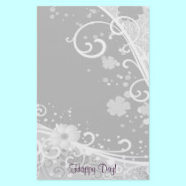 White Flowers Happy Day! stationery