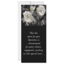 White Flowers - Invitation/Announcement Card