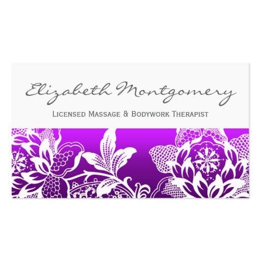 White Flowers Modern Appointment Business Card (front side)