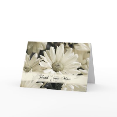 White Flowers Mom Wedding Day Thank You Card