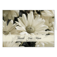 White Flowers Mom Wedding Day Thank You Card