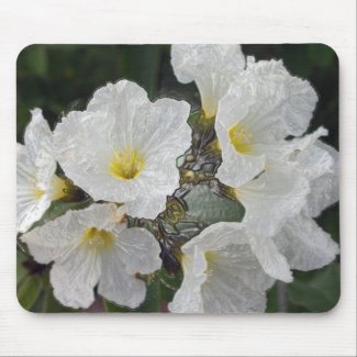 White Flowers Mousepads