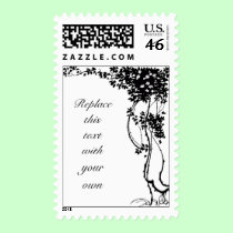 White Flowers on a Vine Customizable U.S. Postage! stamps