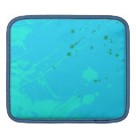 White Flowers on Blue and Green Grunge Ipad Sleeve