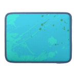 White Flowers on Blue and Green Grunge Sleeves For Macbooks