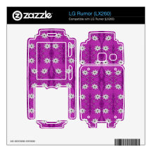 white flowers on purple LG rumor decal